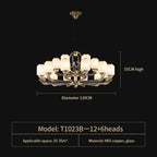 Chinese Jade Chandelier | Modern Duplex Villa Lighting