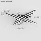 Black Chandelier LED Ceiling Lamp for Master Bedroom Living Room Energy Saving Light