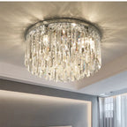Luxury Crystal Ceiling Light Gold/Chrome Metal Round LED Lamp