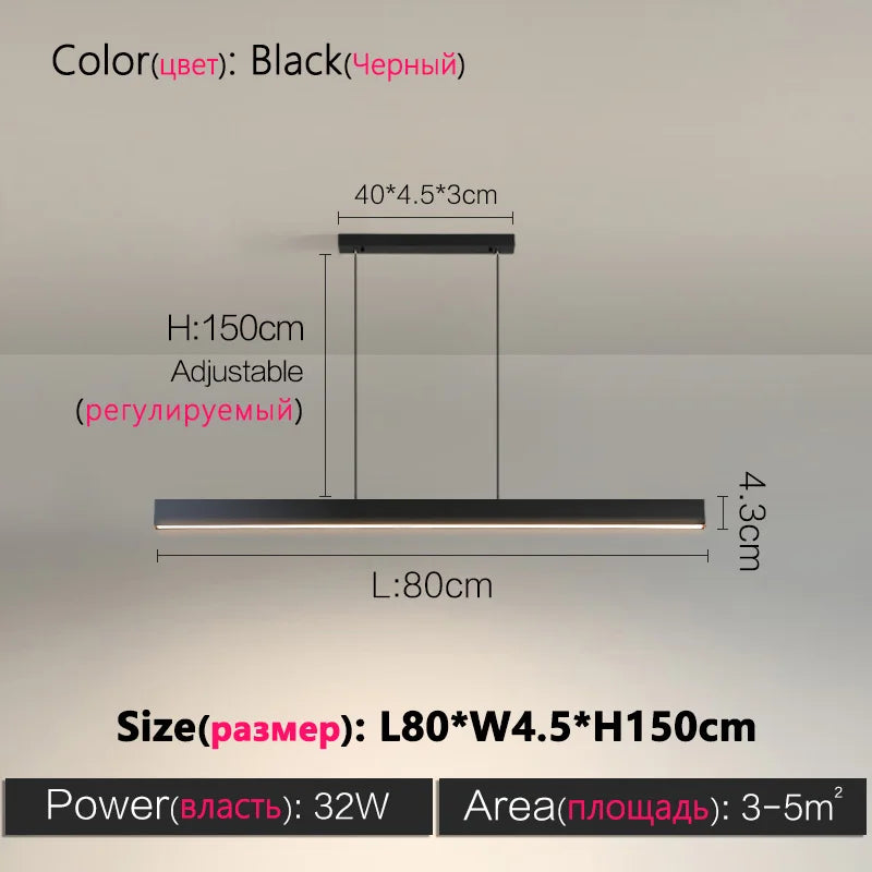 Modern Nordic Dining Room Chandelier LED Office Bar Table Lamp