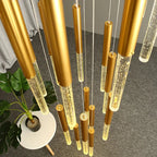 Crystal Gold Chandelier for Living Room Staircase Kitchen - Modern Nordic Design