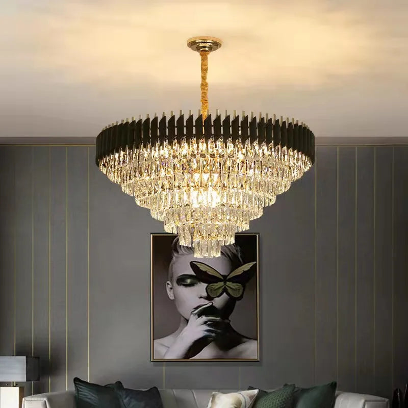 Luxury K9 Crystal Ceiling Chandelier: High-end LED Lighting for Home Decor