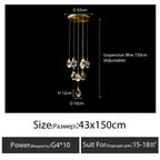 Diamond Crystal Chandelier Staircase LED Large Living Room Hall Lighting