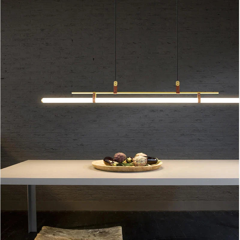 Glass Belt Chandelier: Modern Indoor Restaurant & Office LED Light