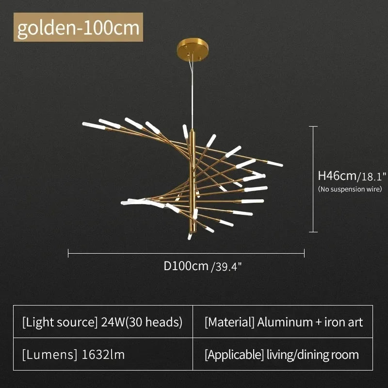 Fireworks LED Chandelier Light for Indoor Living Dining Bedroom Hall Decor