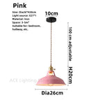 Vintage Pendant Ceiling Light for Home and Restaurant, Macaron Colors Hanging Lampshade