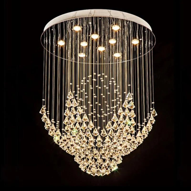 Diamond Crystal Chandelier LED Living Room Hotel Lighting