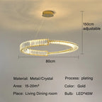 Crystal Chandeliers: Modern Luxury LED Lighting Fixture for Living, Dining, and Bedroom