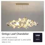 Ginkgo Leaf Chandelier: Elegant Nordic Art Luxury for Dining Room, Bedroom, Living Room
