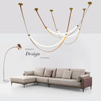 Designer LED Tube Suspension Chandelier for Living Room and Bar