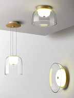 Glass Nordic Pendant Light: Modern LED Hanging Lamp for Home Decor