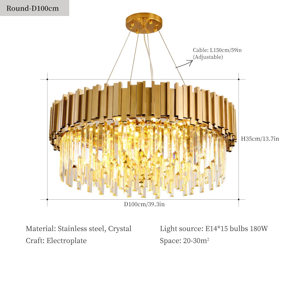 Classic Crystal Chandelier Pendant Light for Home Decor