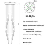 Modern Crystal LED Chandelier for Living Room Gold Stair Indoor Light Fixtures