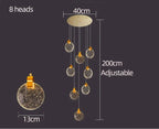 Crystal Chandelier LED Pendant Light for Modern Duplex Building Staircase