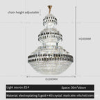 Crystal Chandelier Luxury Duplex Building Hollow Luxury Lamp