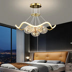 Bubble Pendant Chandelier: Modern Dimmable LED Lighting for Home Decor