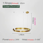 Round LED Chandelier for Dining Room Modern Nordic Living Room Lighting