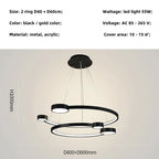 LED Ring Chandelier: Modern Nordic Hanging Light for Dining, Living Room, and Lobby