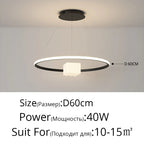 LED Chandelier: Modern White Hanging Light for Living Room Kitchen, Indoor Decor Lamps