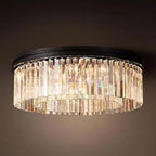Crystal Prism Chrome Ceiling Light for Home Hotel Restaurant Decoration