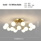 Glass Bubble Ball Crystal LED Ceiling Light - Black Gold Aesthetic Décor