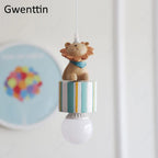 Kids Animal Pendant Lamp: Rabbit Lion Cat LED Ceiling Light Fixture