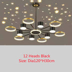 Modern Stars Chandelier Ring Light LED for Living Room Kids Room