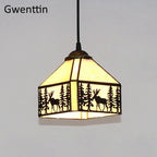 Tiffany Pendant Lights: Stained Glass Hanging Lamp for Mediterranean Loft Home Decor