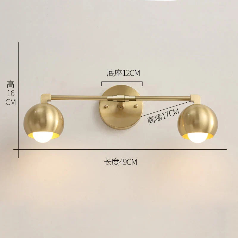 Nordic Gold Copper Wall Sconce for Modern Home Decor - Industrial Luminaire