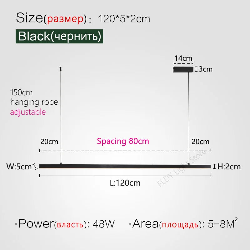 LED Chandelier for Modern Nordic Minimalist Style Dining Room and Kitchen