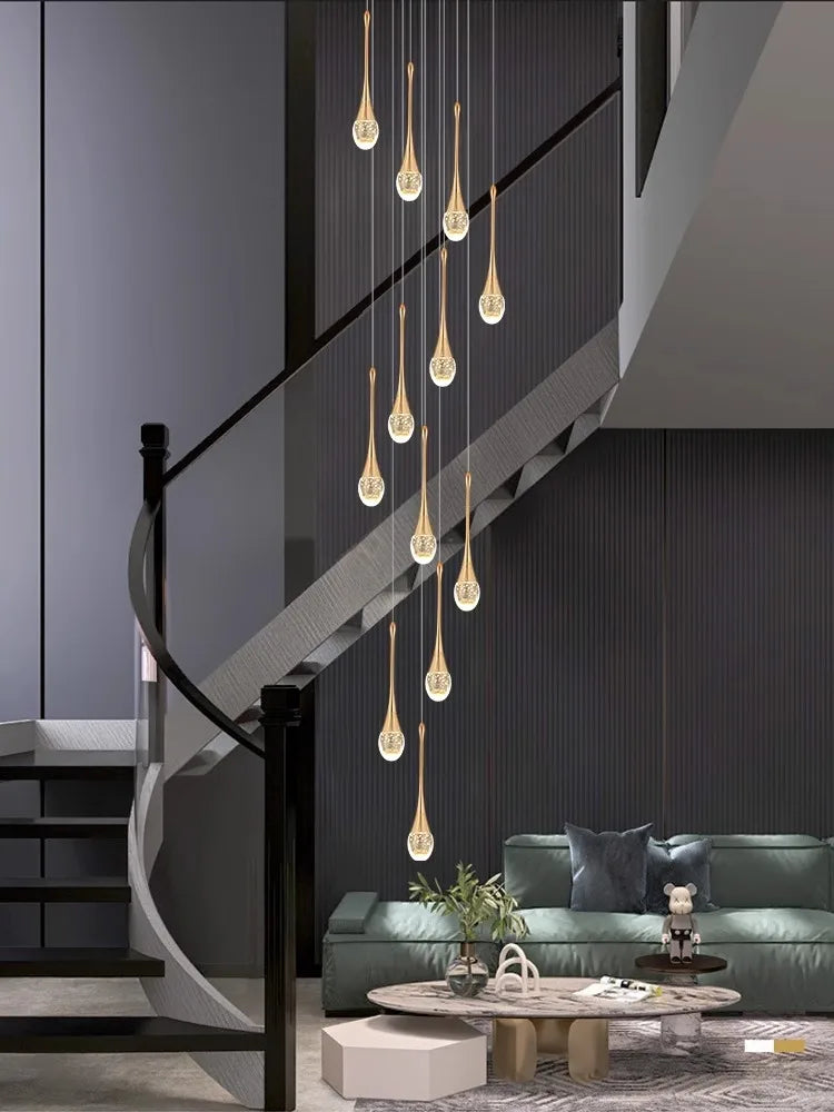Crystal Chandelier: Modern LED Pendant Light for Villa Living Room and Attic