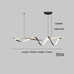 Black Modern LED Chandelier Dining Room Kitchen Island Bar Ceiling Fixture