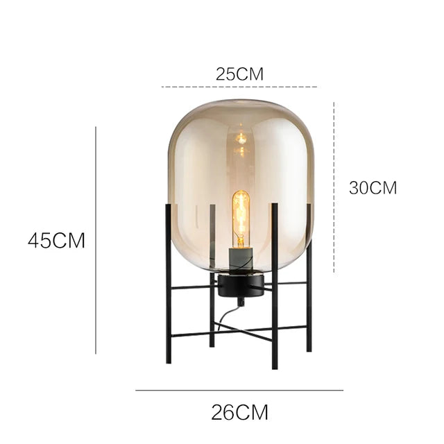 Nordic Glass LED Floor Table Lamp for Home Hotel Bedroom Lighting