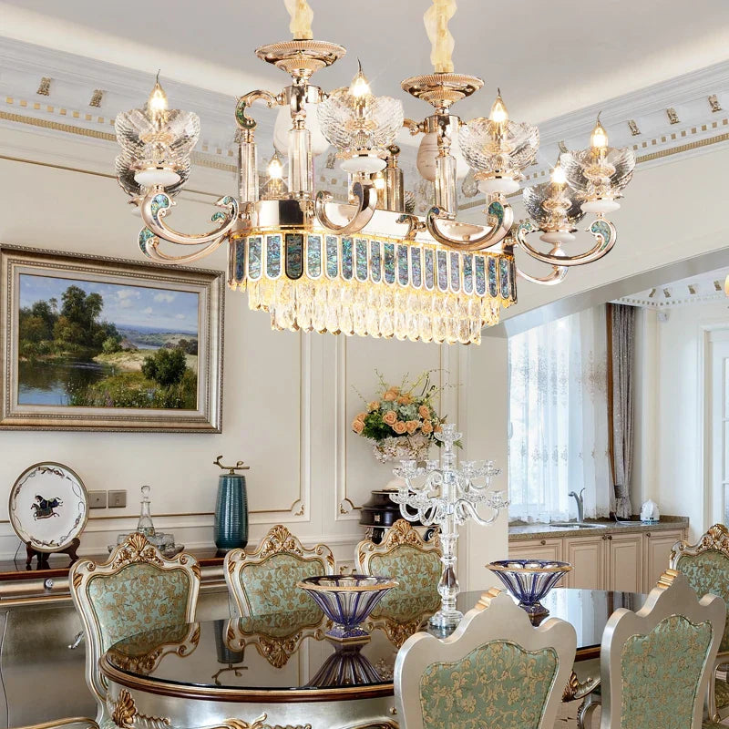 Crystal Dining Room Chandelier: Elegant European Style Living Room Lamp, Bedroom Decor