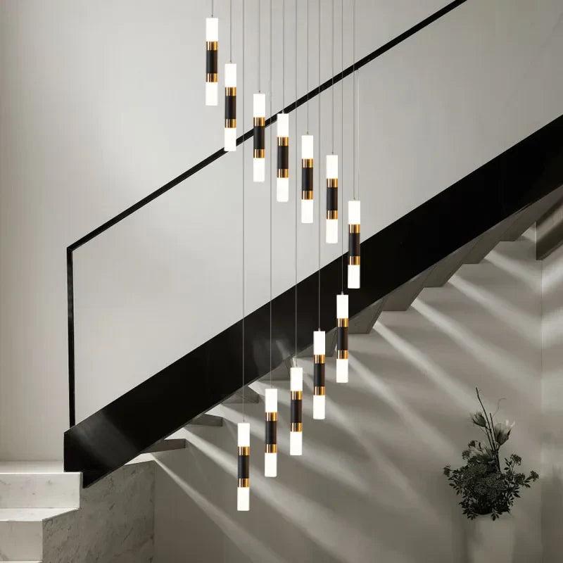 Luxury Crystal LED Stair Chandelier - Modern, Large Hanging Fixture for Staircase Lighting