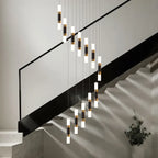 Luxury Crystal LED Stair Chandelier - Modern, Large Hanging Fixture for Staircase Lighting