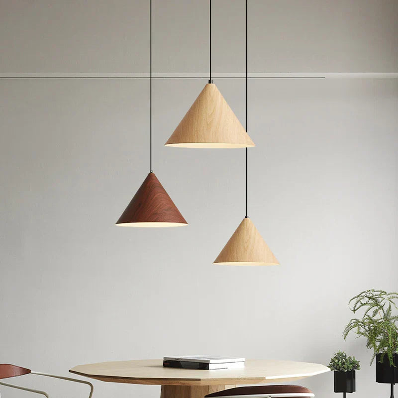 Nordic Wooden Pendant Lamp Multi Head Hanging Light for Dining Table and Living Room