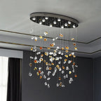 Modern Crystal Chandelier: Stone Decorative Living Room Lighting
