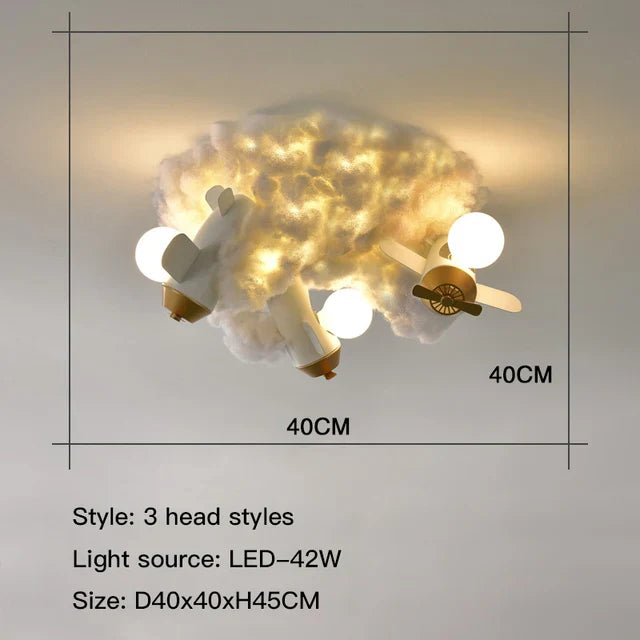 Rocket LED Pendant Light for Kids' Bedroom Study Nursery, Creative Jet Ceiling Chandelier