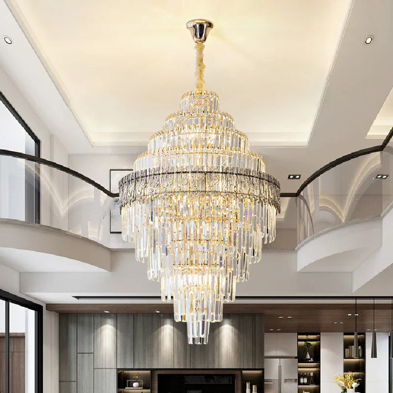 Elegant Crystal Chandelier: Modern European Lighting for Living, Dining & Bedroom