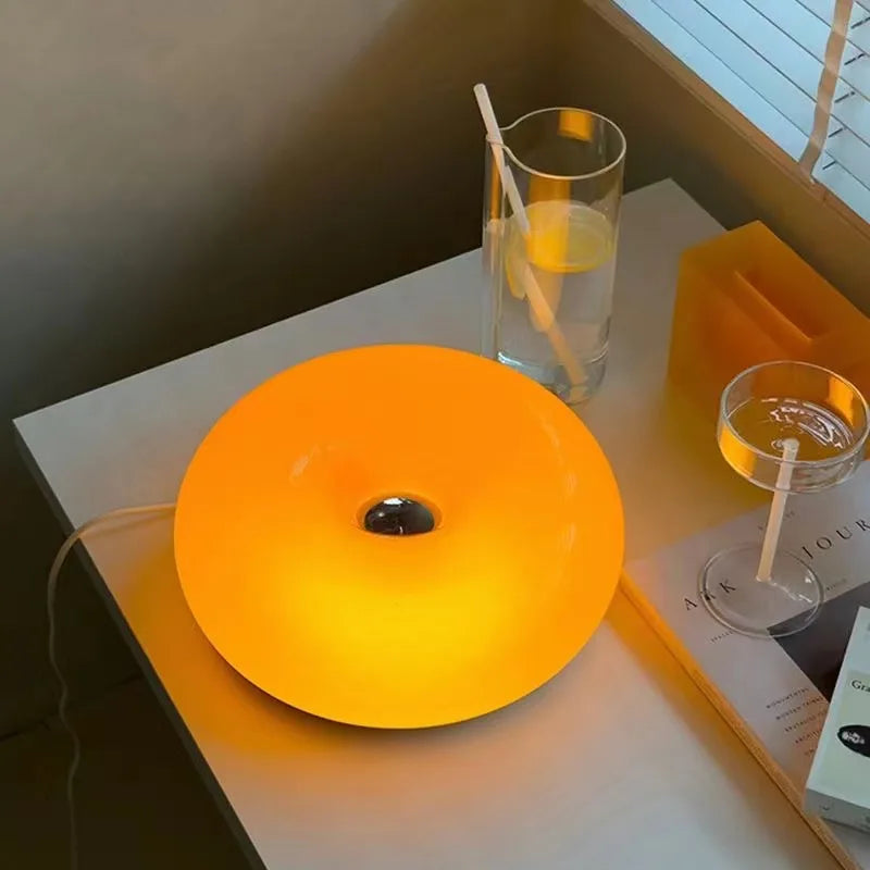 Bauhaus Orange Glass Table Lamp for Bedroom Desk Touch Wall Lamp