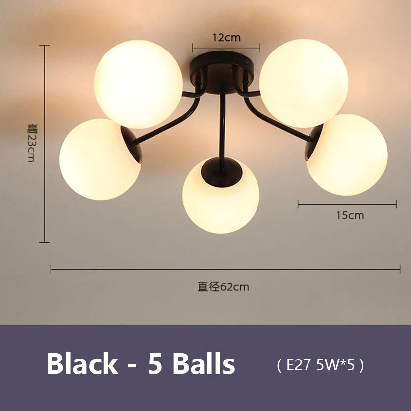 Bubble Glass LED Ceiling Light for Living Room Bedroom Kitchen Dining