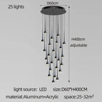 Water Drop Pendant Light: Modern Luxury Chandelier for Staircase, Bedside, Bar, and Restaurant