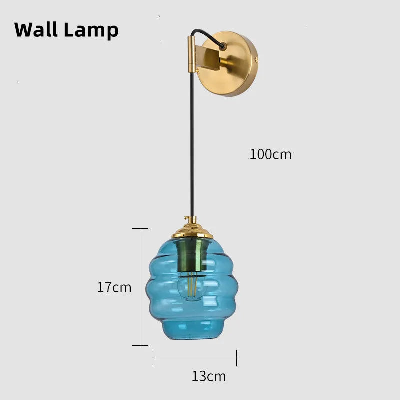 Colorful Glass Ball Pendant Light for Kitchen Dining Bar Home Decor