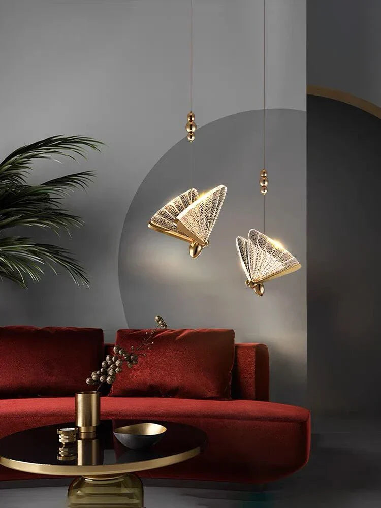 Butterfly Acrylic Chandelier Modern Ceiling Light Pendant Lamp for Living Room