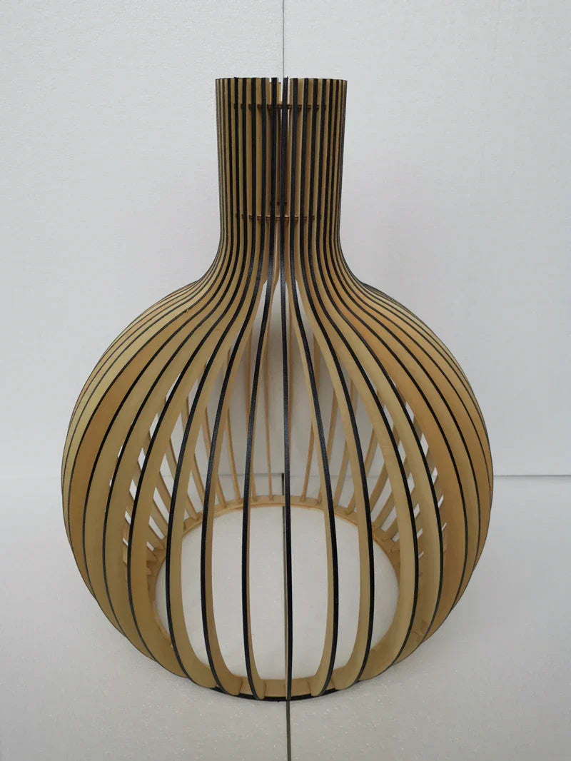 Nordic Wooden Birdcage Pendant Light for Living Room