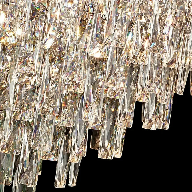 Crystal Crown Chandelier: Luxe Ceiling Light for Home, Shop & Lobby
