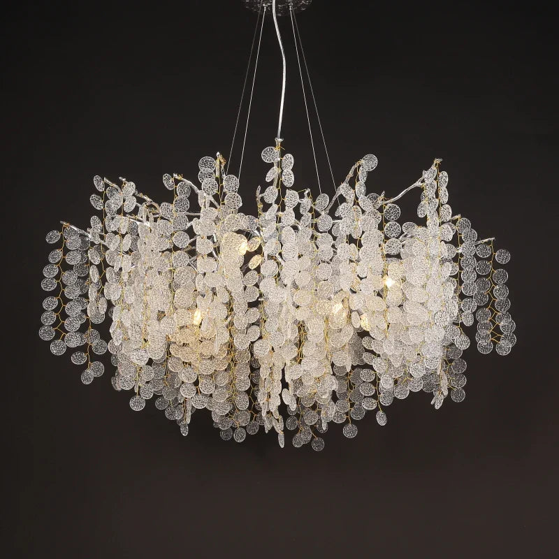 Crystal Pendant Chandelier: Elegant Lighting Fixture for Home, Dining Room, and Hotel