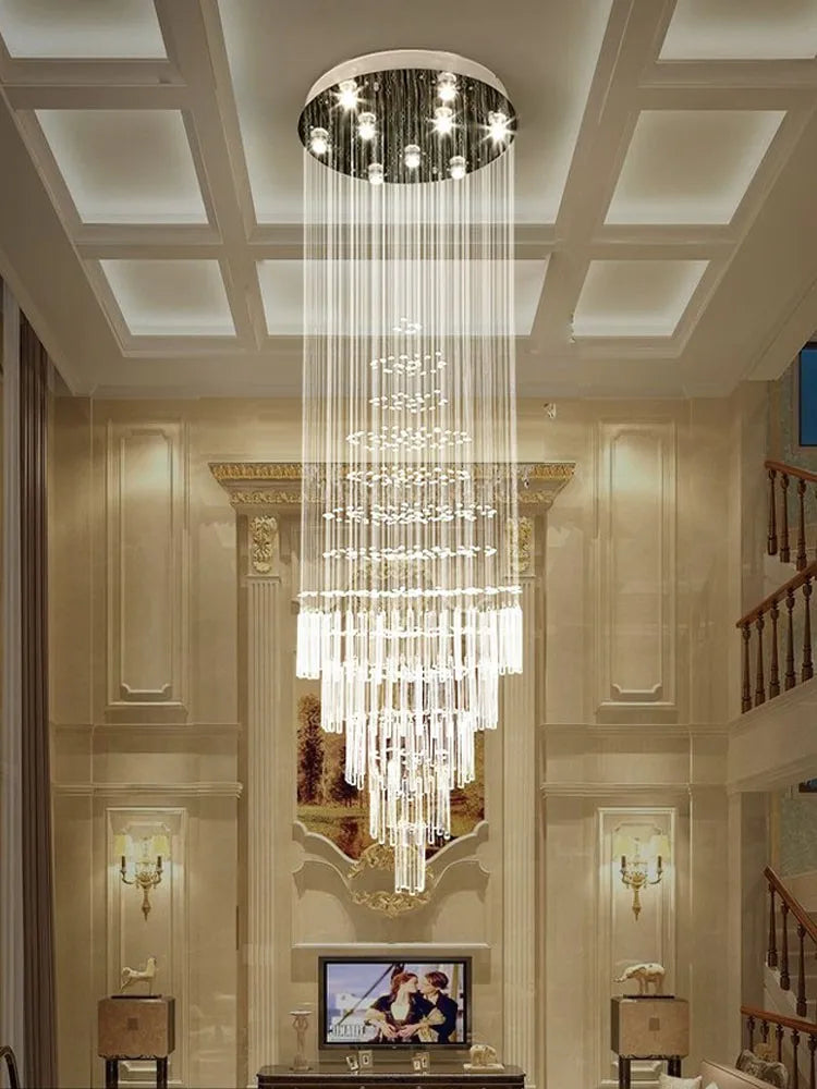 Crystal Chandelier: Modern Nordic LED Pendant Light for Kitchen Living Room Staircase