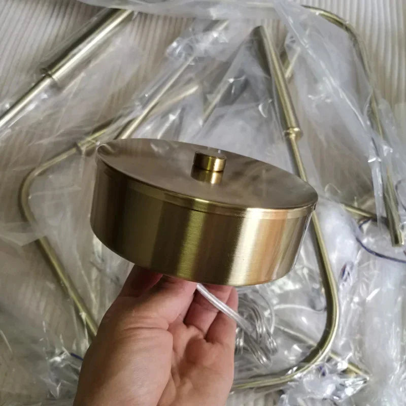 Modern Farmhouse 8-Light Brass & Black Candle Chandelier